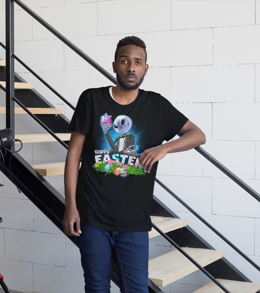 Jack Skellington Happy Easter Eggs And Basket T-Shirt