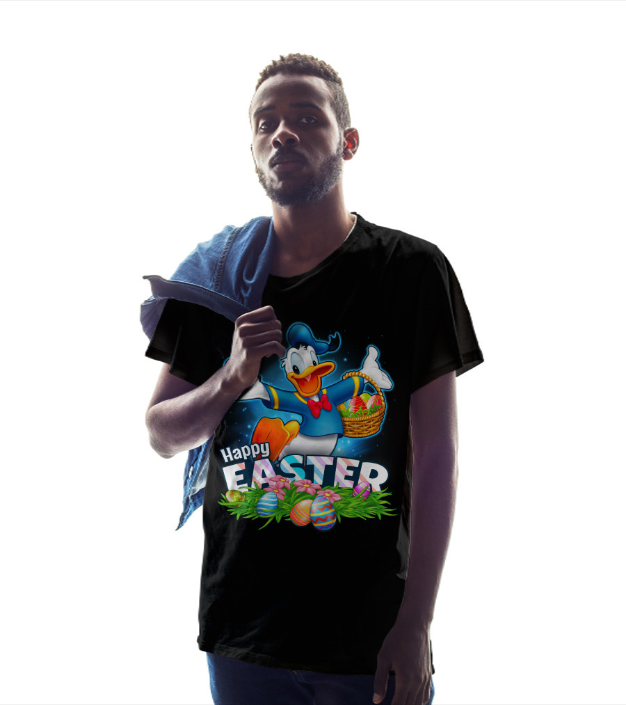 Happy Easter Donald With Colorful Easter Eggs And Basket T-Shirt