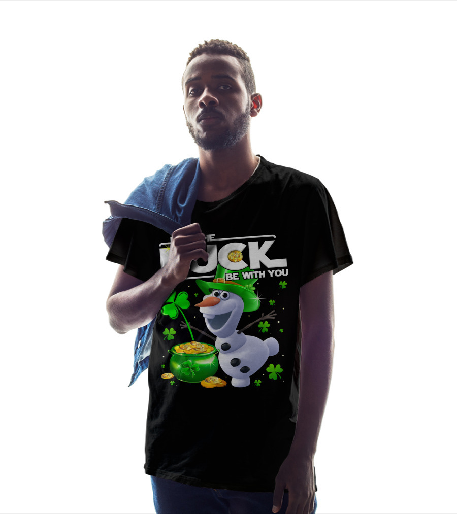 Olaf May The Luck Be With You St. Patrick's Day Clover Coins T-Shirt