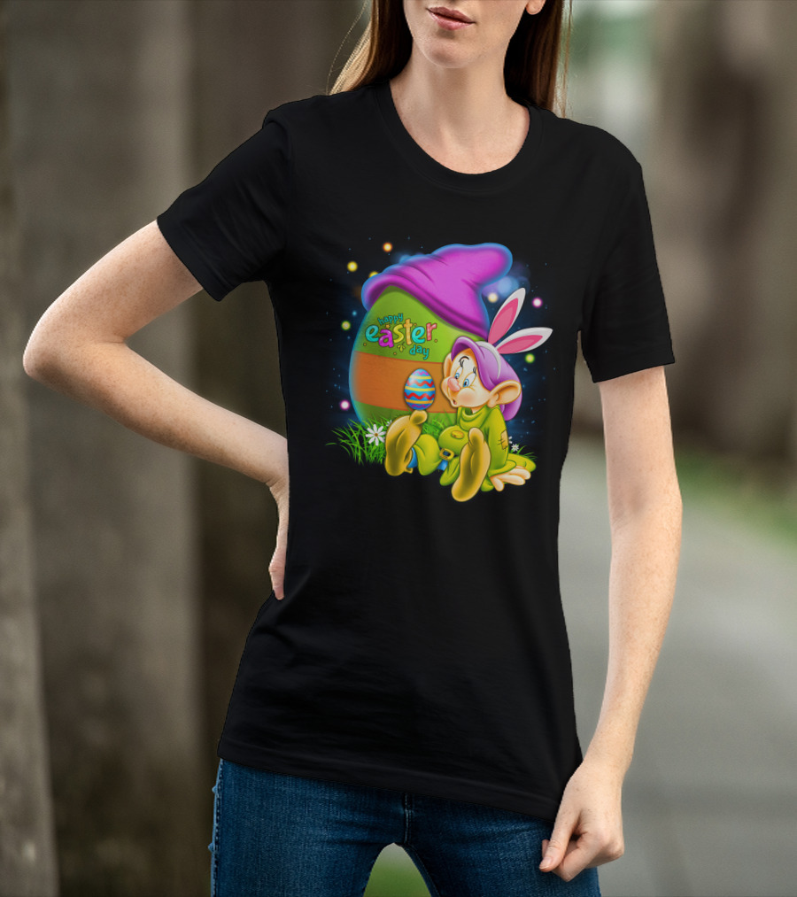 Happy Easter Day Dopey With Colorful Egg And Bunny Ears T-Shirt