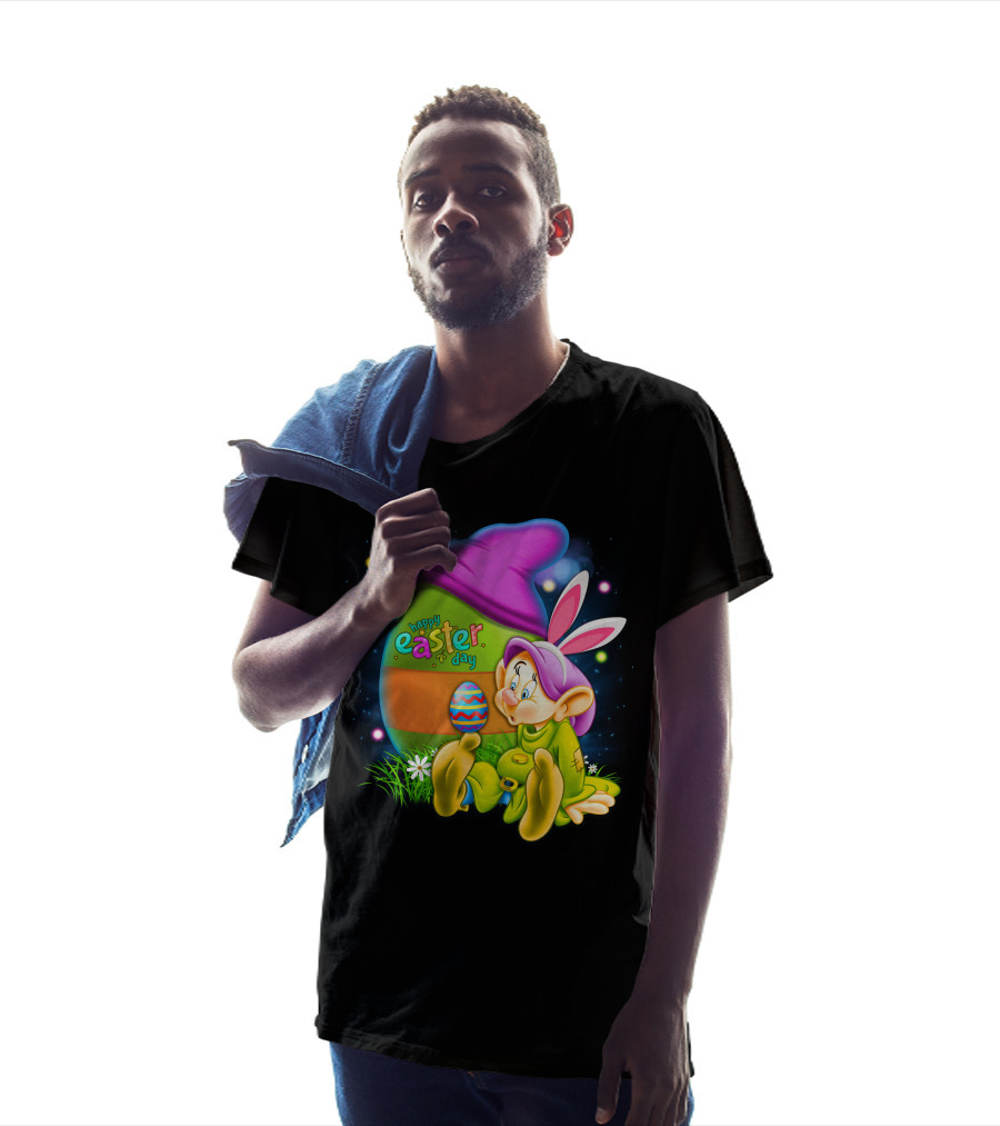 Happy Easter Day Dopey With Colorful Egg And Bunny Ears T-Shirt