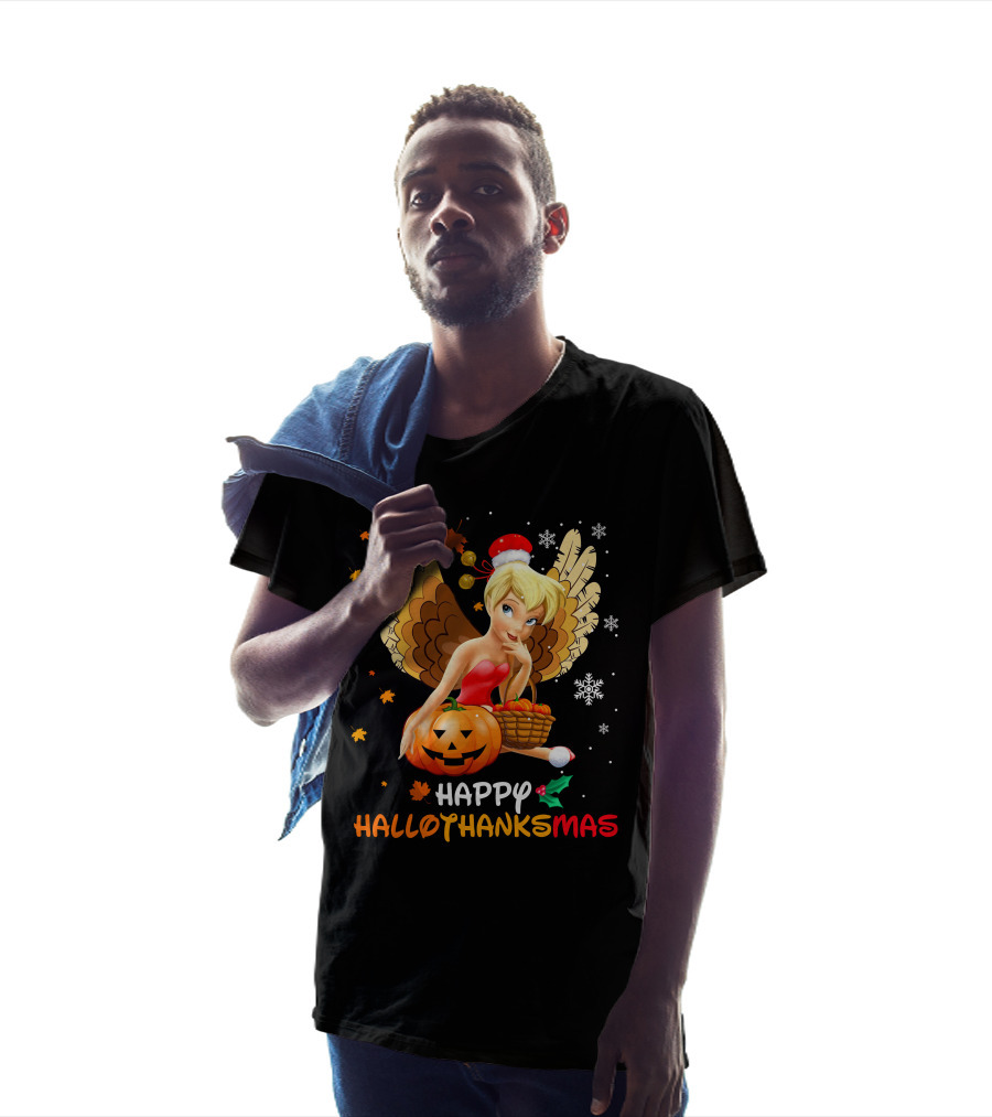 Happy Tkb Hallothanksmas Angel With Pumpkin And Basket T-Shirt