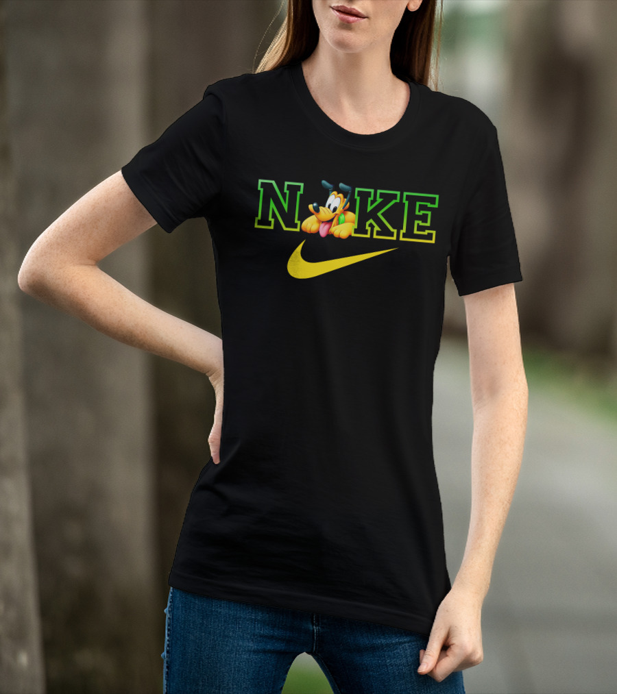 Pluto Nike Parody Logo With Disney Character And Swoosh T-Shirt