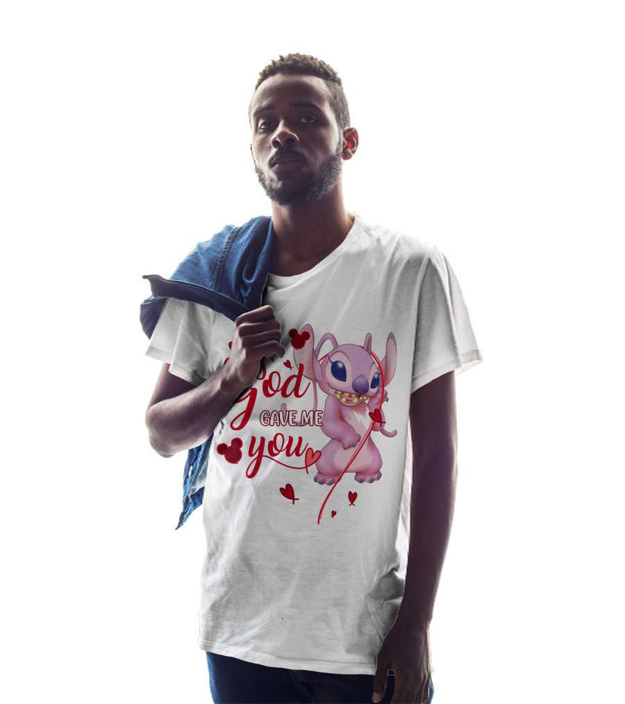 God Gave Me You Stitch And Hearts T-Shirt