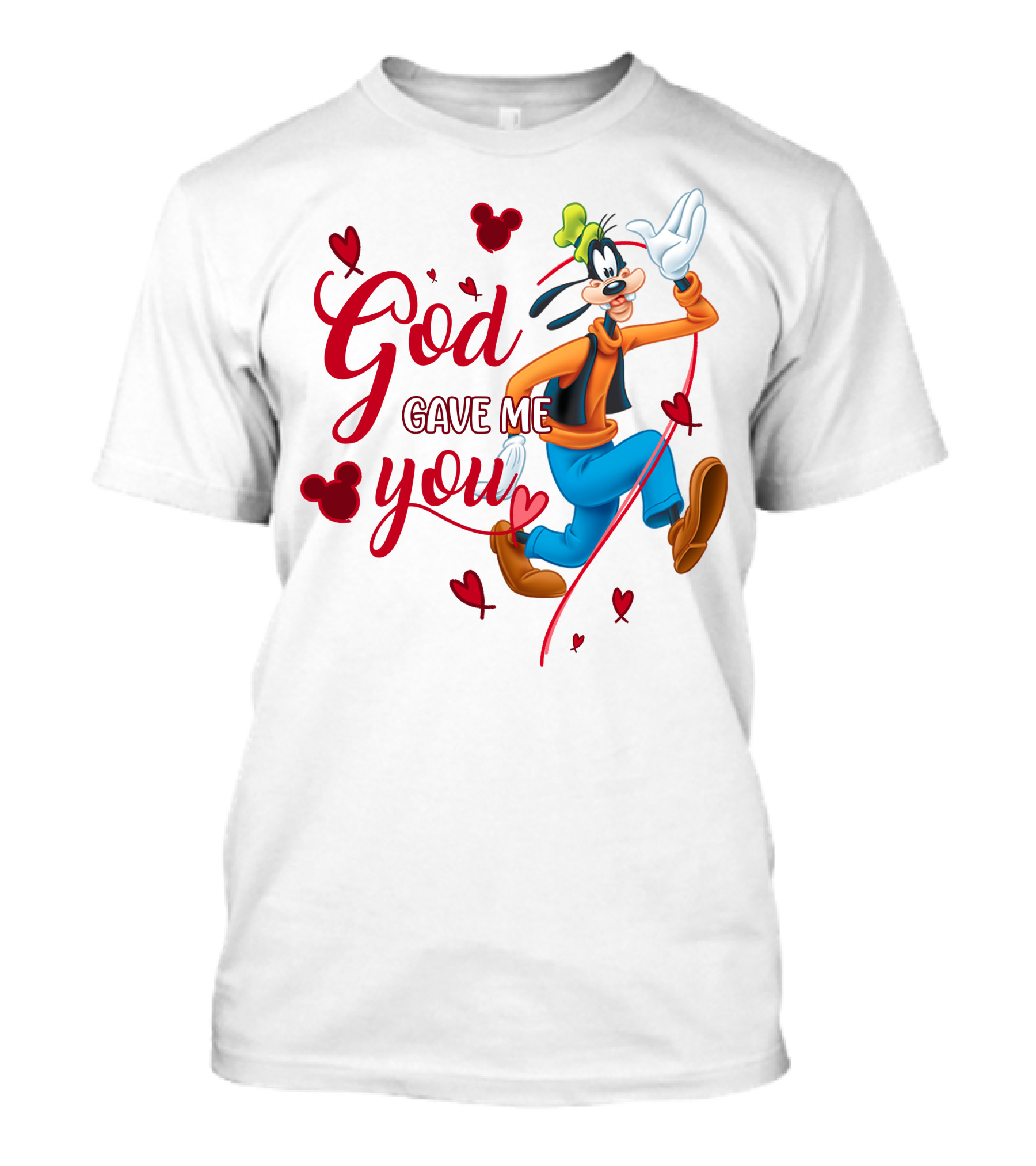 God Gave Me You Goofy Character Hearts Icons T-Shirt