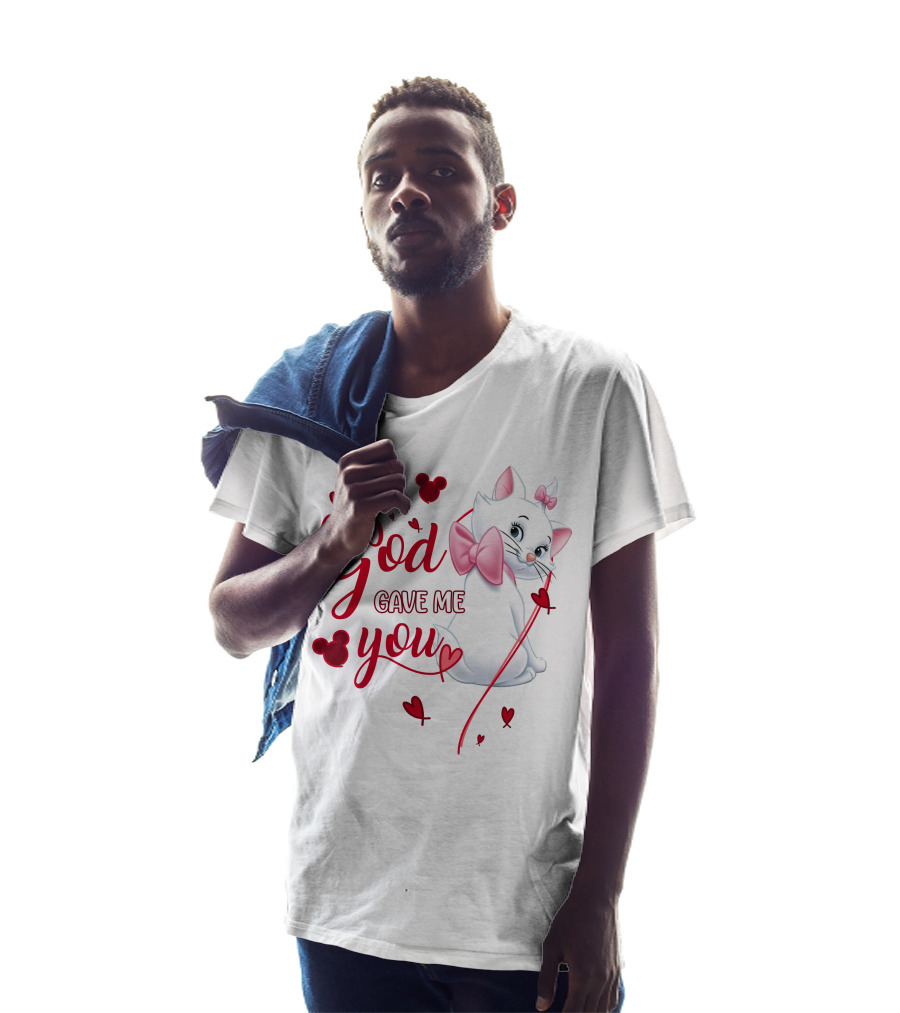 Marie Cat God Gave Me You Disney Hearts Bows T-Shirt