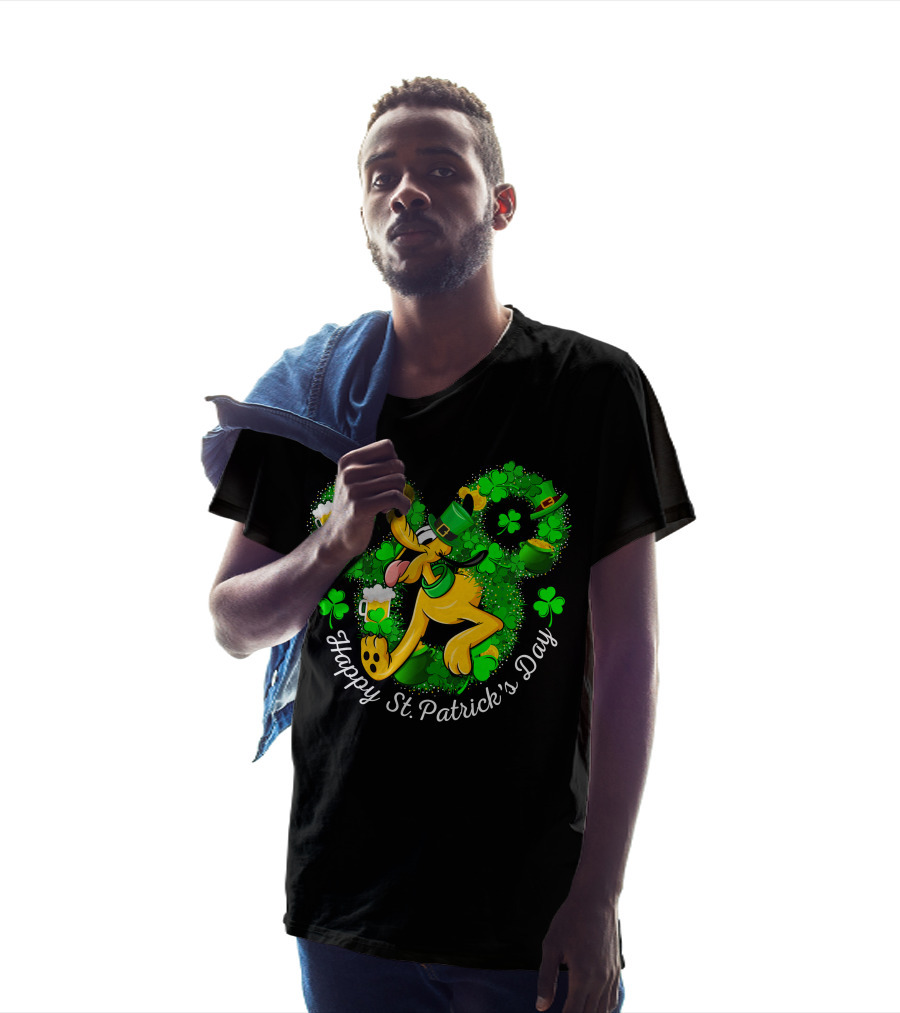 Happy St. Patrick's Day Pluto Shamrock And Hat Celebration T-Shirt