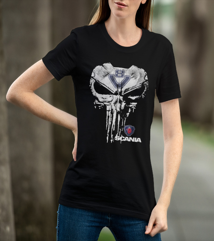 Scania V8 Punisher Skull T-Shirt