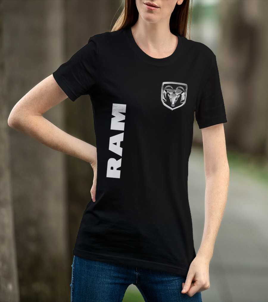 RAM Logo Metallic Emblem Dodge Truck Brand T-Shirt