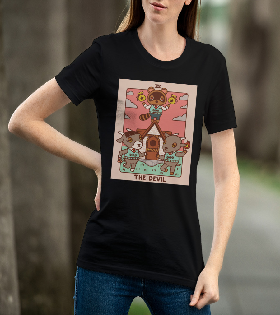 Animal Crossing Tarot Card XV The Devil Tom Nook T-Shirt