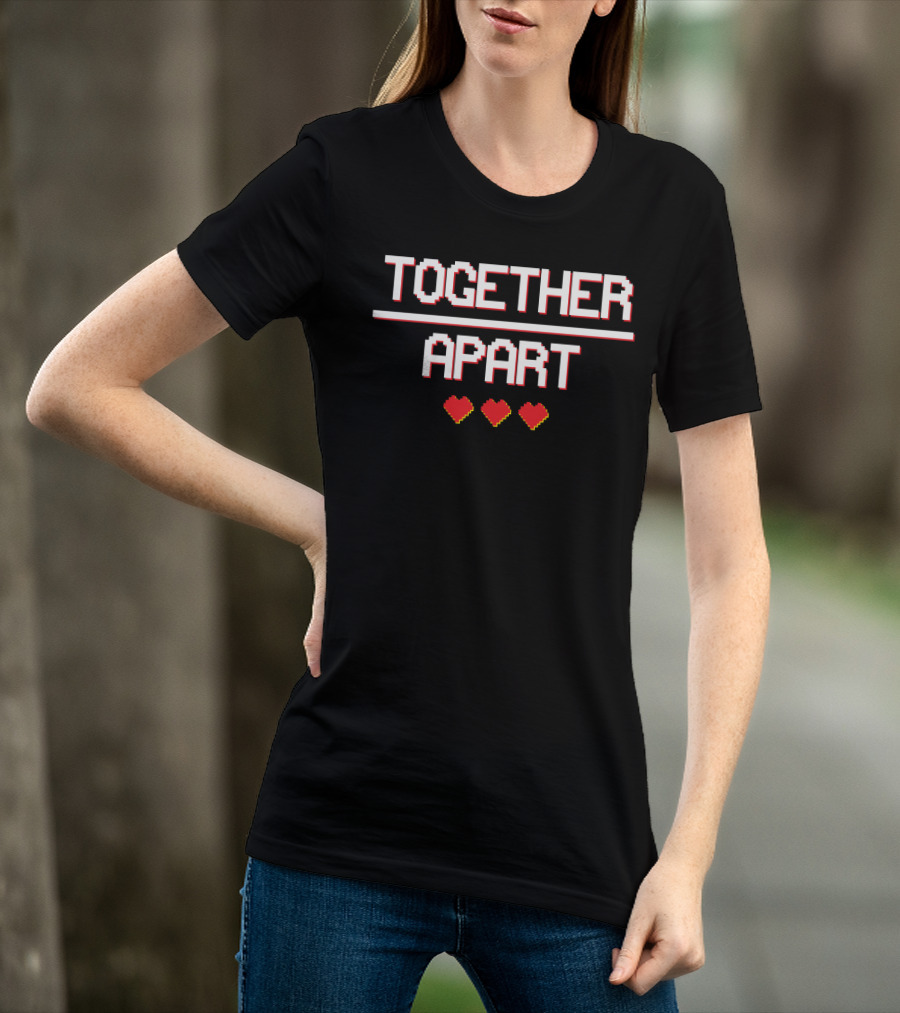 TOGETHER APART Pixel Hearts T-Shirt