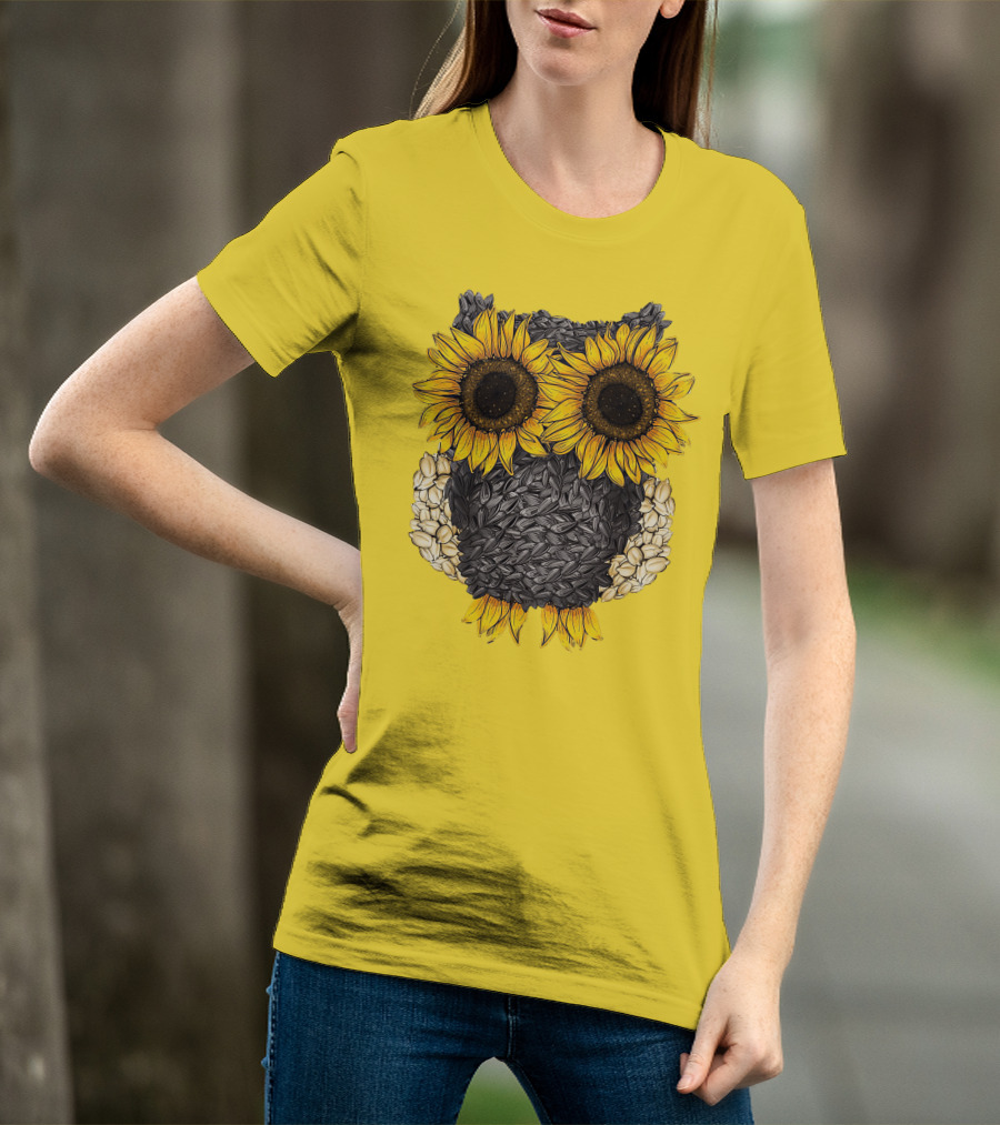 Sunflower Sunflower Owl Owl Sunflower Sunflower T-Shirt