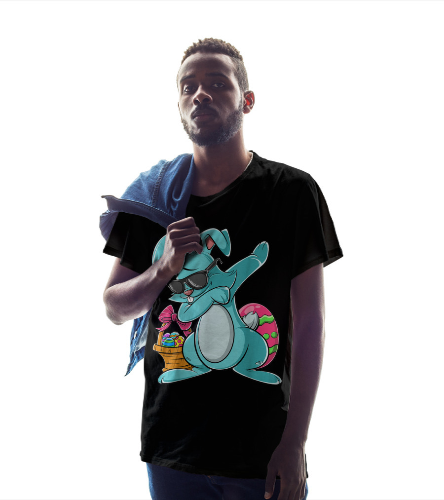 Cool Dabbing Bunny With Easter Basket For Girls And Adults T-Shirt