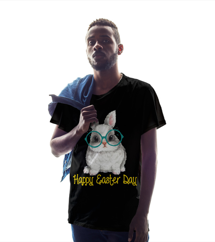 Happy Easter Day Bunny With Glasses T-Shirt