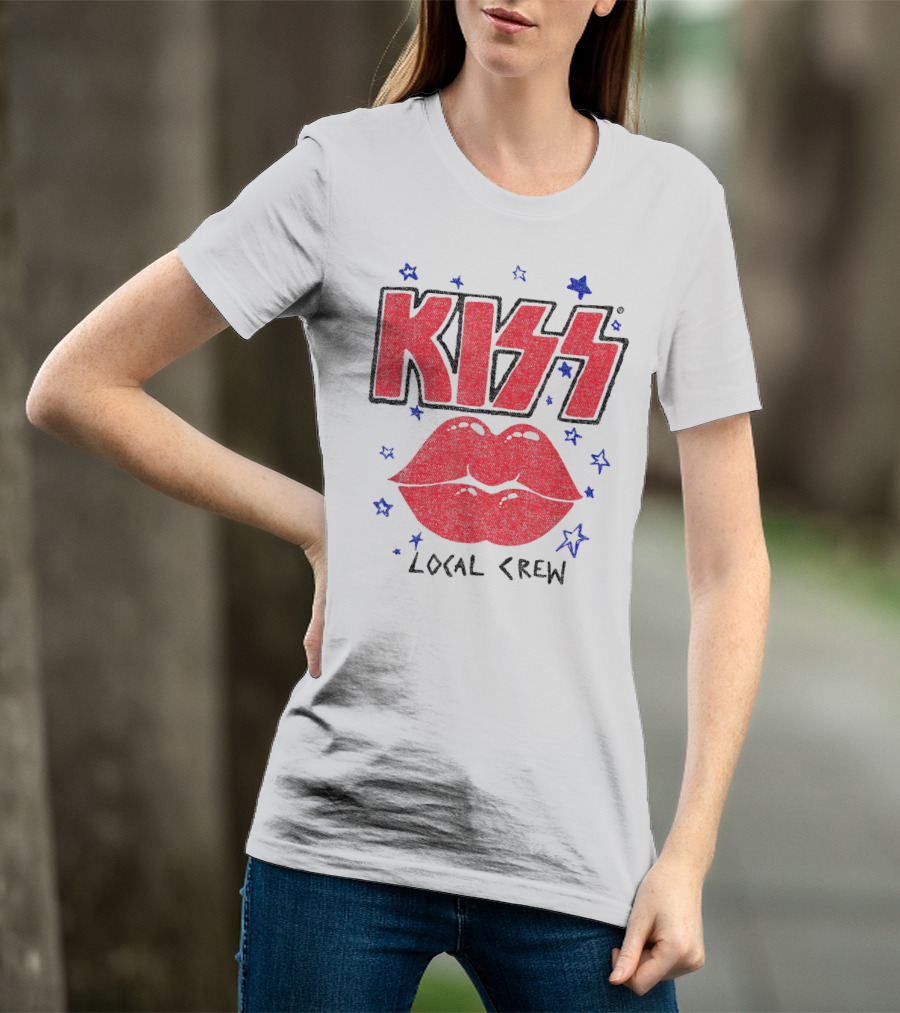 KISS Local Crew Lips And Stars T-Shirt