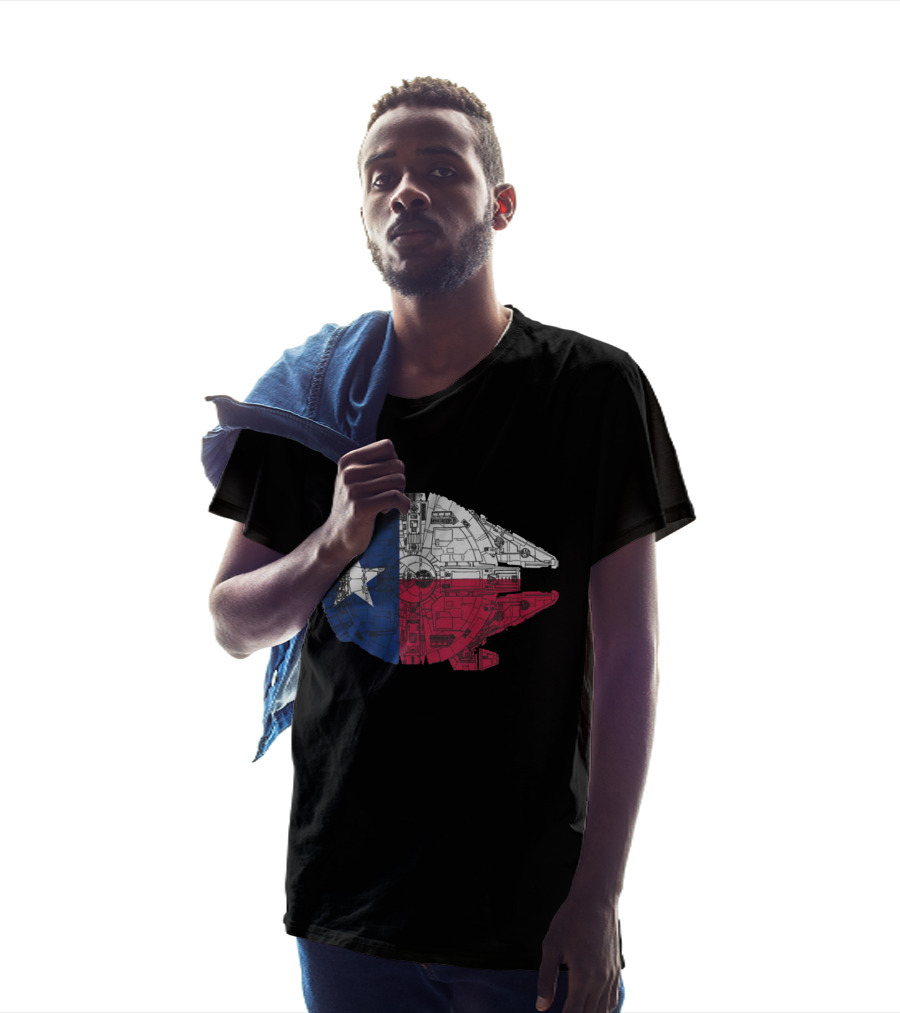 Star Wars Millennium Falcon Texas Flag T-Shirt