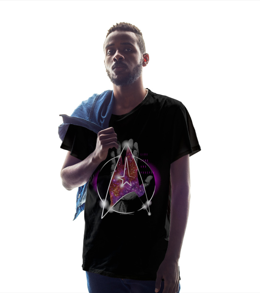 Star Trek Live Long And Prosper Galaxy Hand T-Shirt