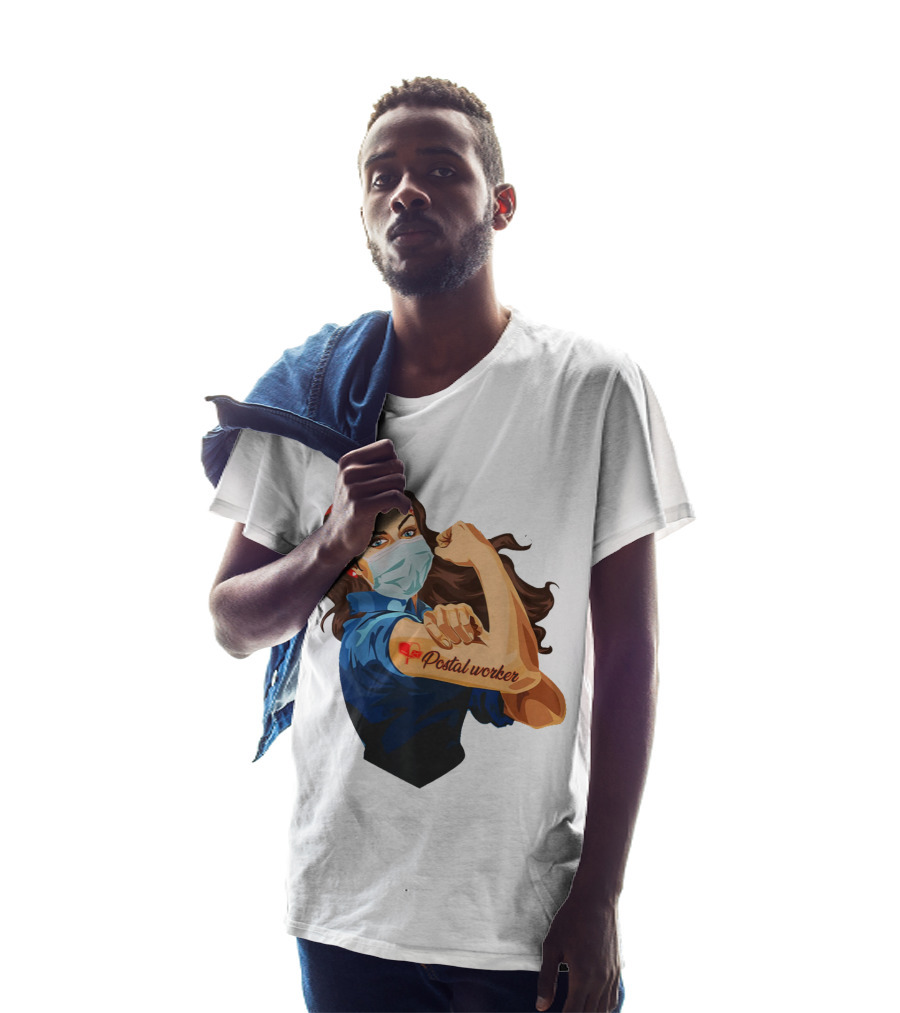Proud Postal Worker Rosie The Riveter Masked T-Shirt