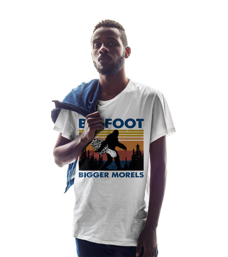 Bigfoot Bigger Morels Retro Forest T-Shirt