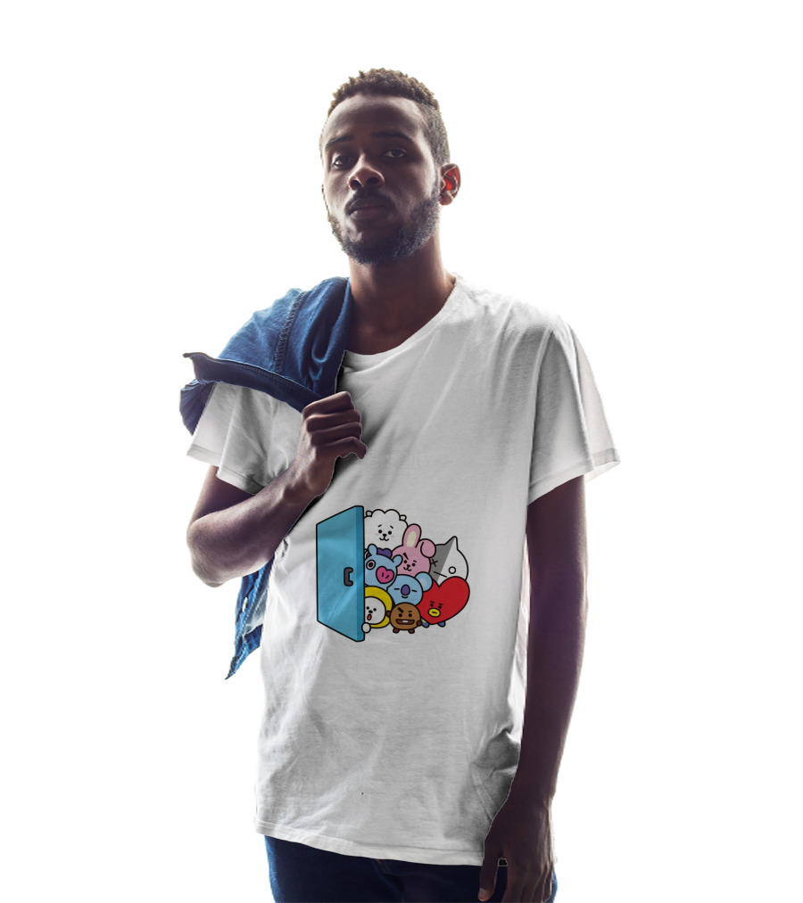 BT21 Characters Behind Door Icons T-Shirt