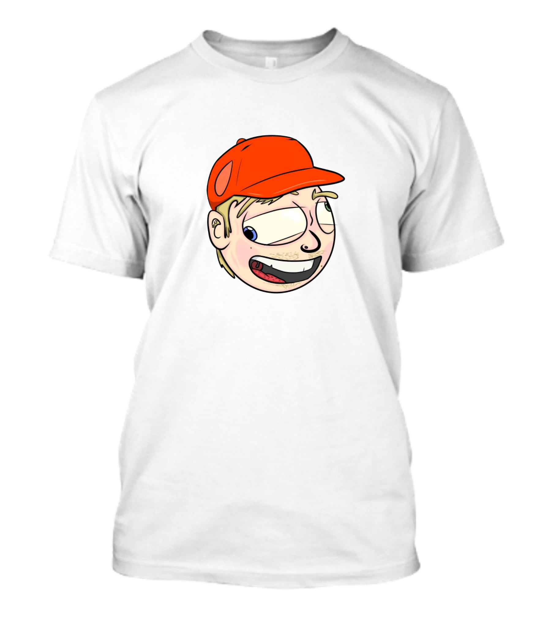 Gus Johnson Cartoon Style Red Cap Face T-Shirt