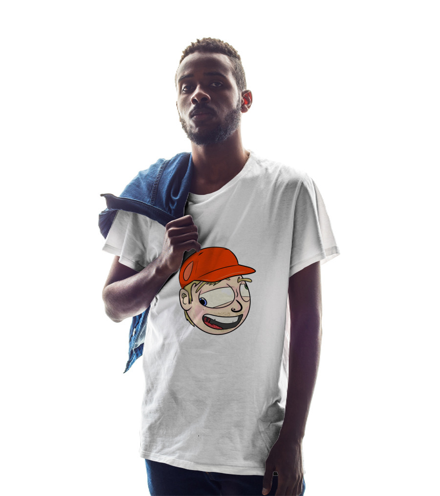 Gus Johnson Cartoon Style Red Cap Face T-Shirt