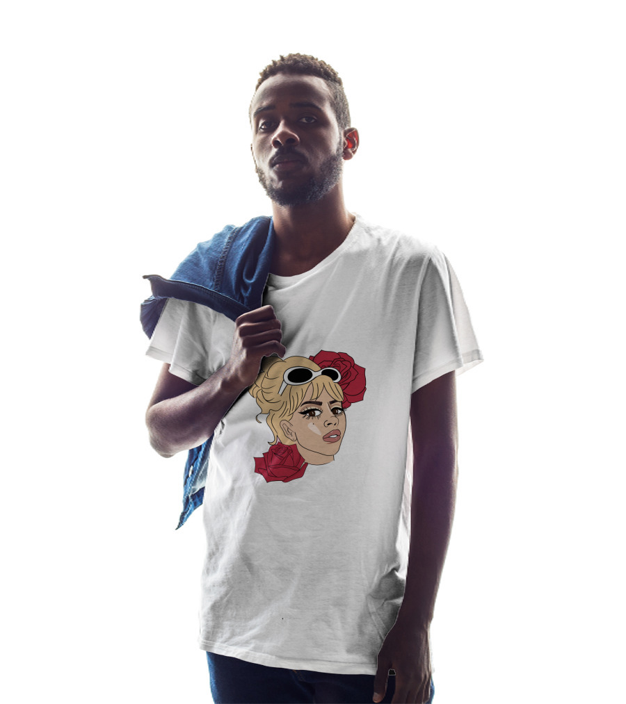 Kali Uchis Blonde Sunglasses Red Roses T-Shirt
