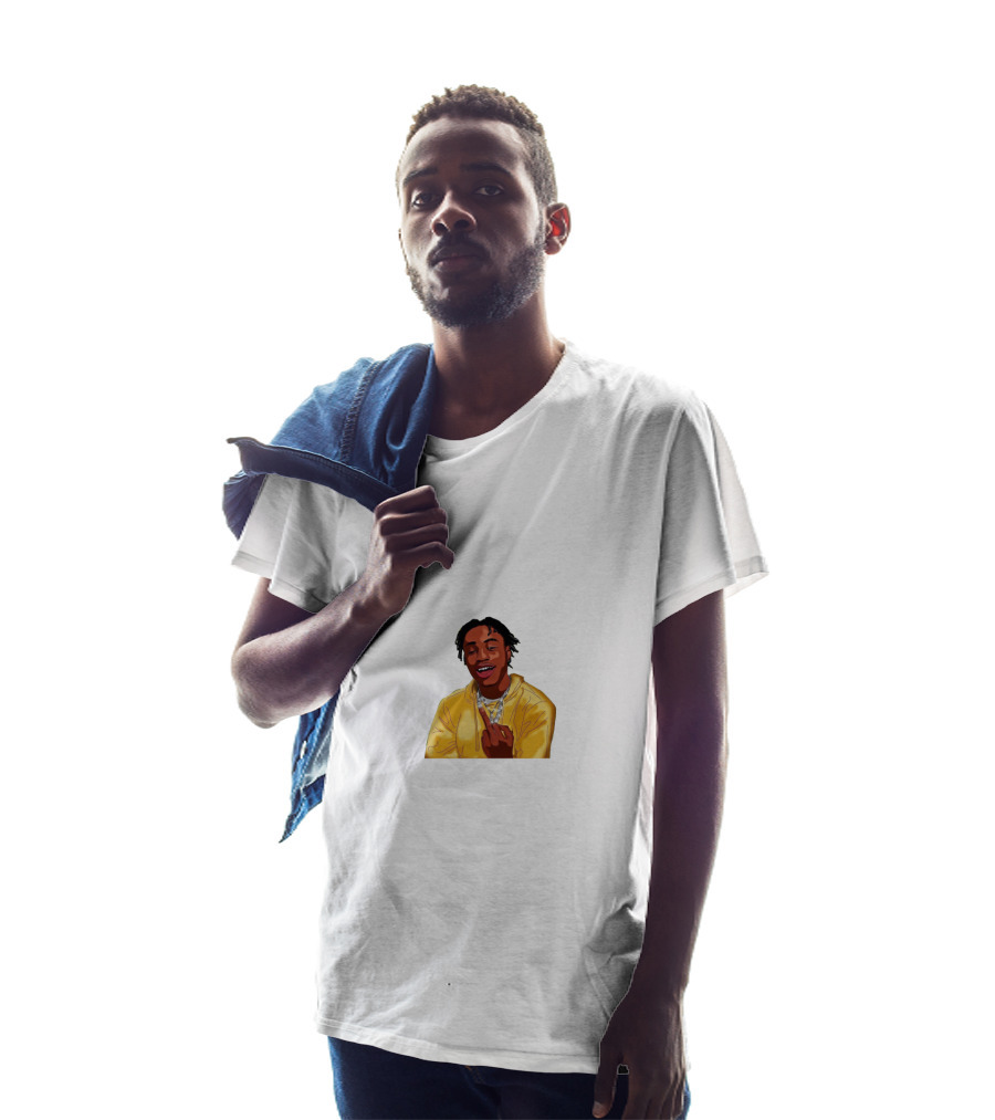 Lil Tjay Yellow Jacket Cartoon Pose T-Shirt