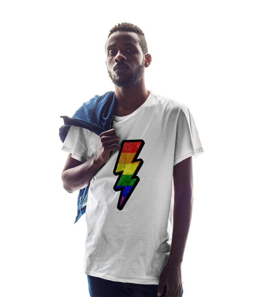 Rainbow Lightning Bolt Pride Colors T-Shirt