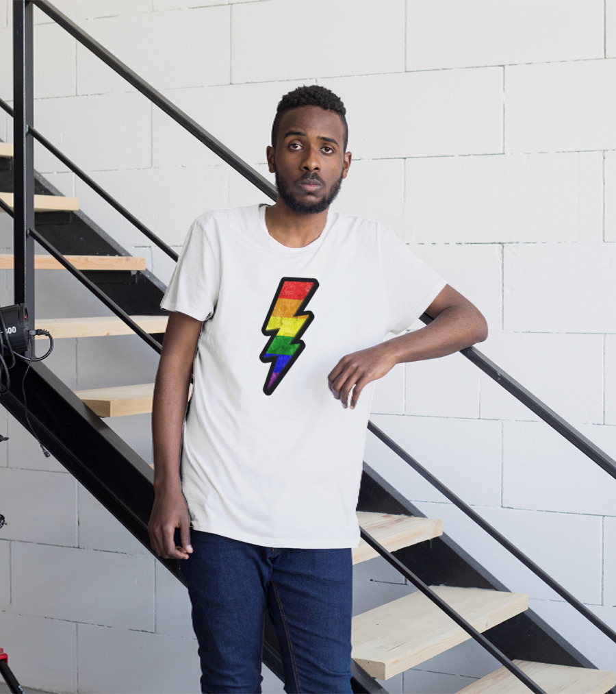 Rainbow Lightning Bolt Pride Colors T-Shirt