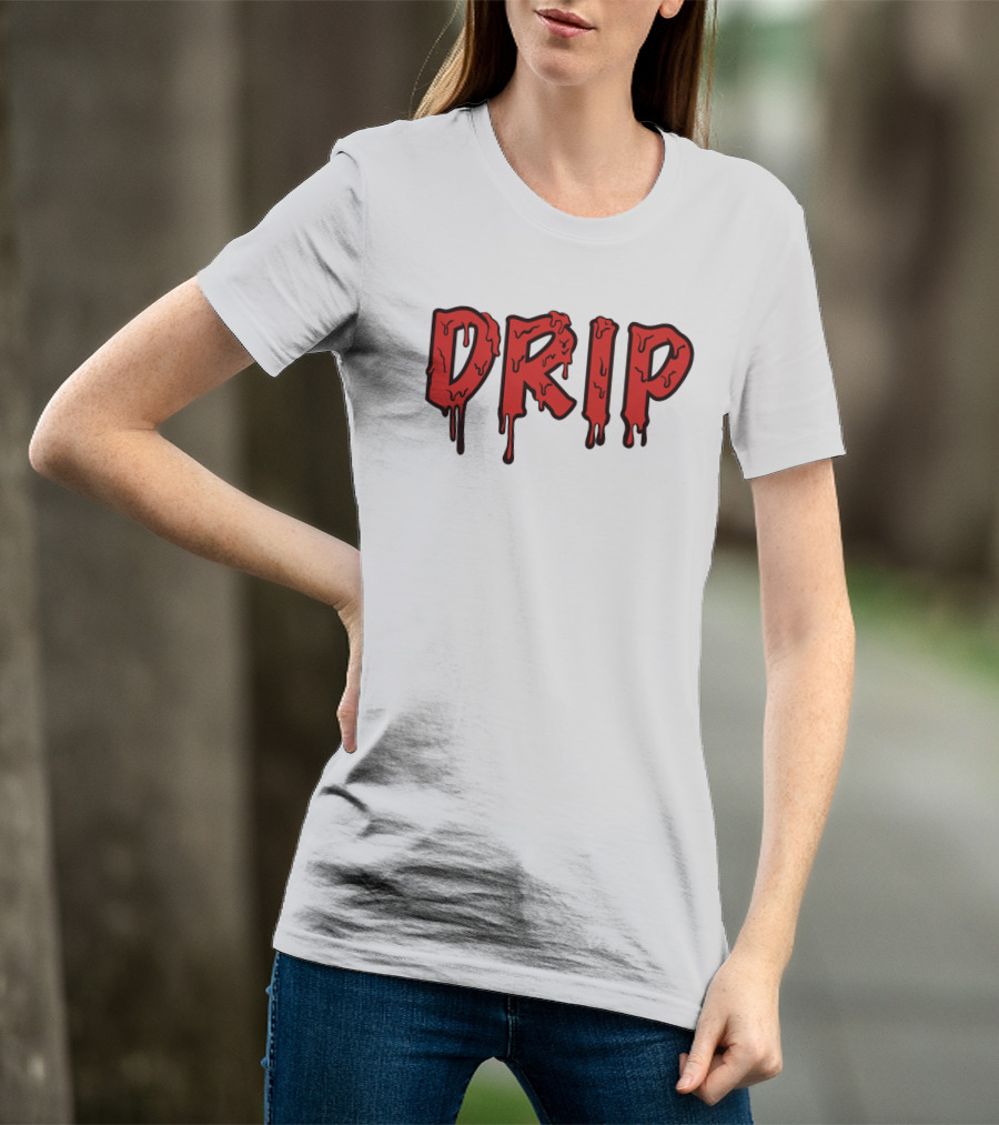 Drip Melting Text Fashion Trend T-Shirt