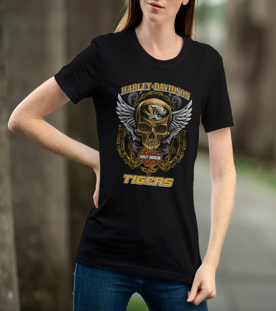 Harley Davidson Motor Cycles Tigers Missouri Tigers T-Shirt