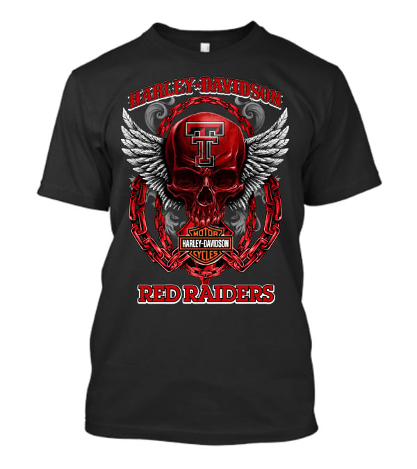 Harley Davidson Texas Tech Red Raiders Skull And Chains T-Shirt