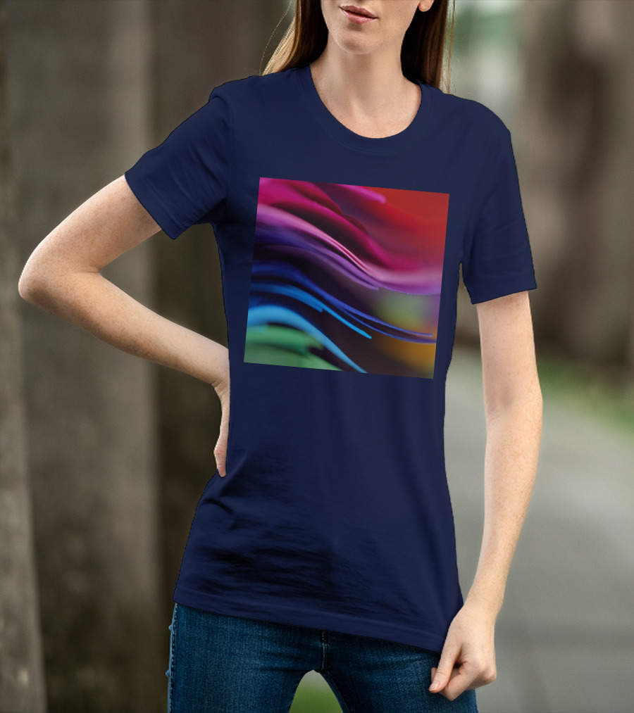 Colorful Abstract Waves In Gradient Spectrum T-Shirt