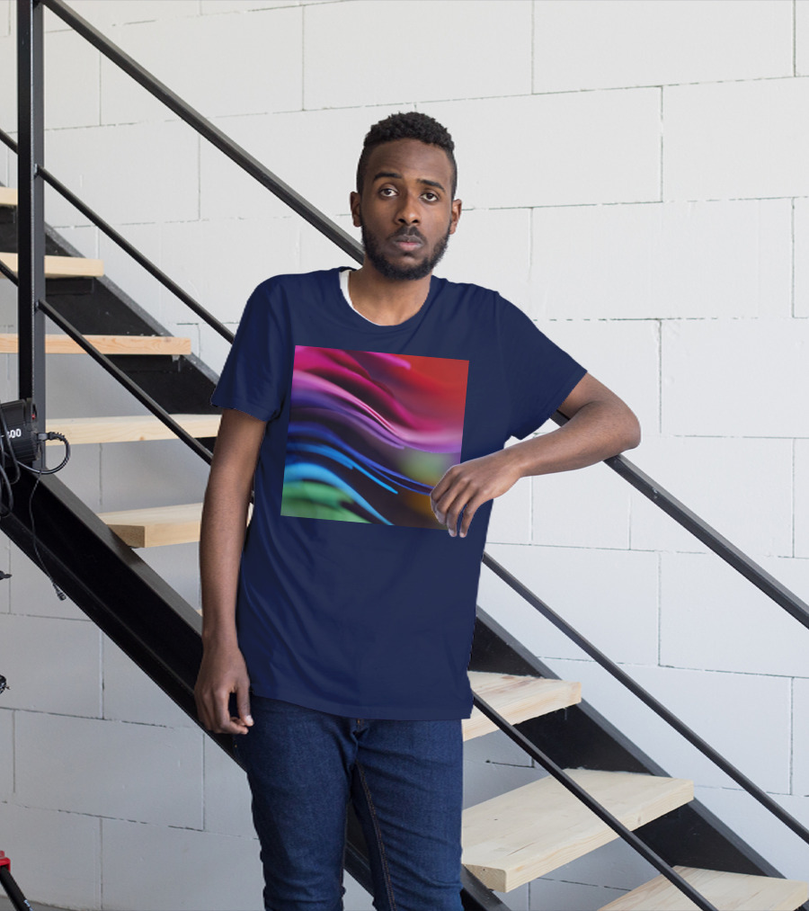 Colorful Abstract Waves In Gradient Spectrum T-Shirt