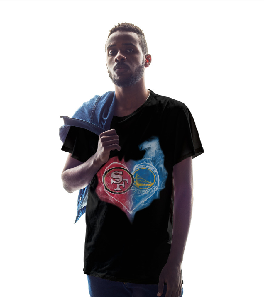 San Francisco 49ers Golden State Warriors Heart Fusion T-Shirt