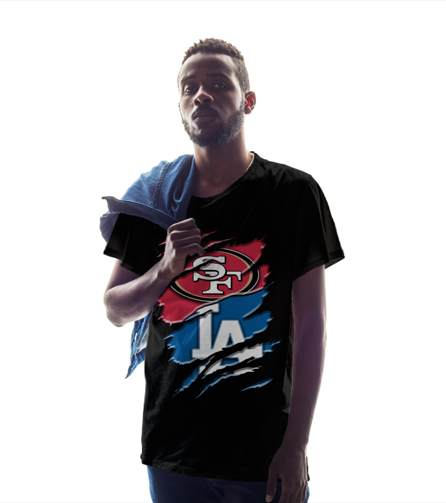 San Francisco Sf La Dodgers Claw Marks Rah T-Shirt