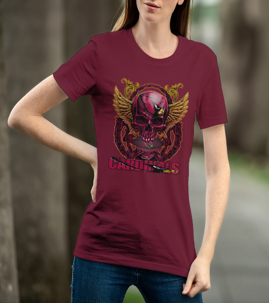 Arizona Cardinals Skullfb Winged Helmet Edition T-Shirt