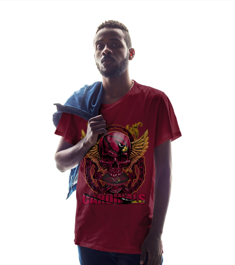 Arizona Cardinals Skullfb Winged Helmet Edition T-Shirt