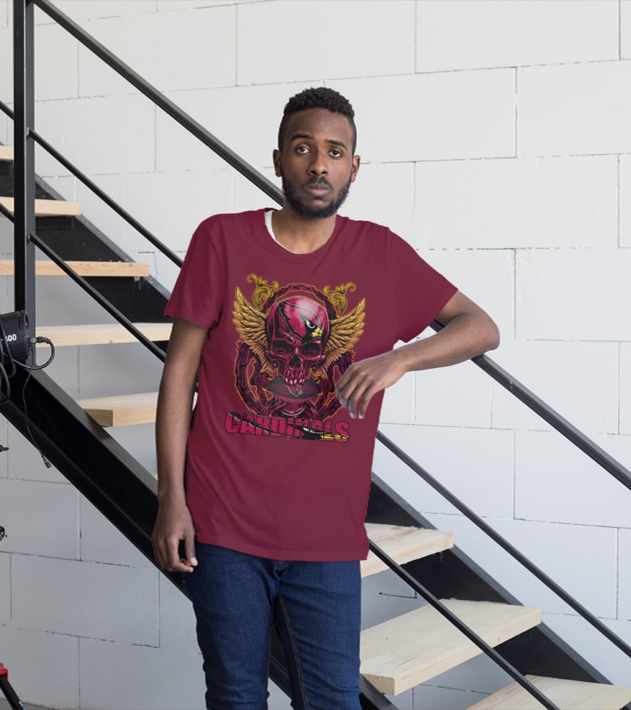 Arizona Cardinals Skullfb Winged Helmet Edition T-Shirt