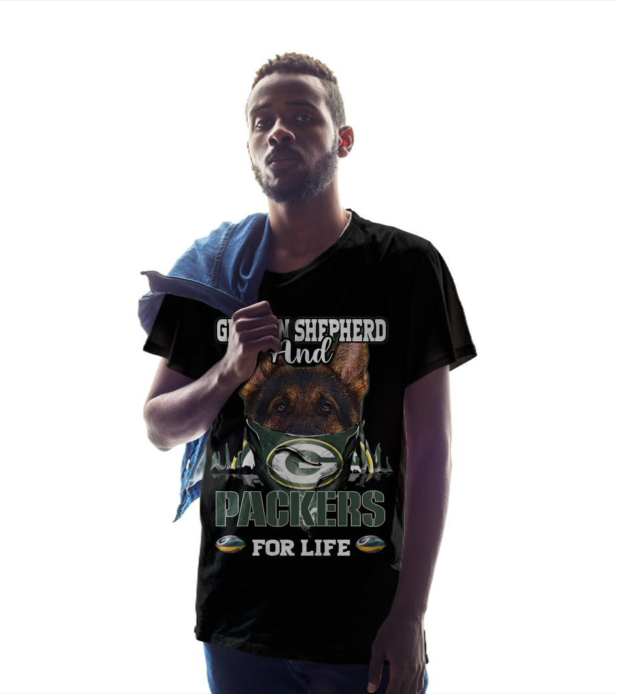 German Shepherd And Packers For Life T-Shirt