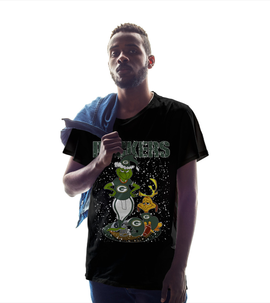 Grinch Packers Christmas Football Green Bay T-Shirt