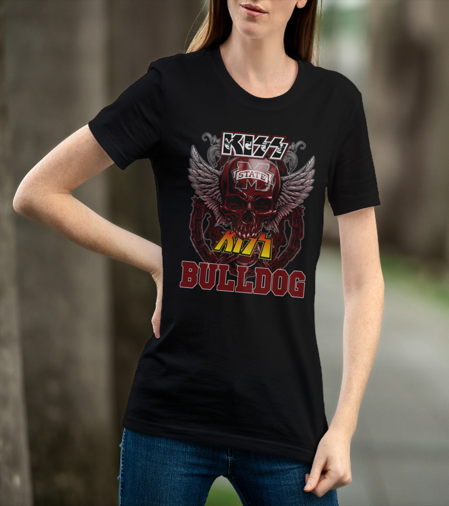 KISS Mississippi State Bulldogs Winged Skull T-Shirt
