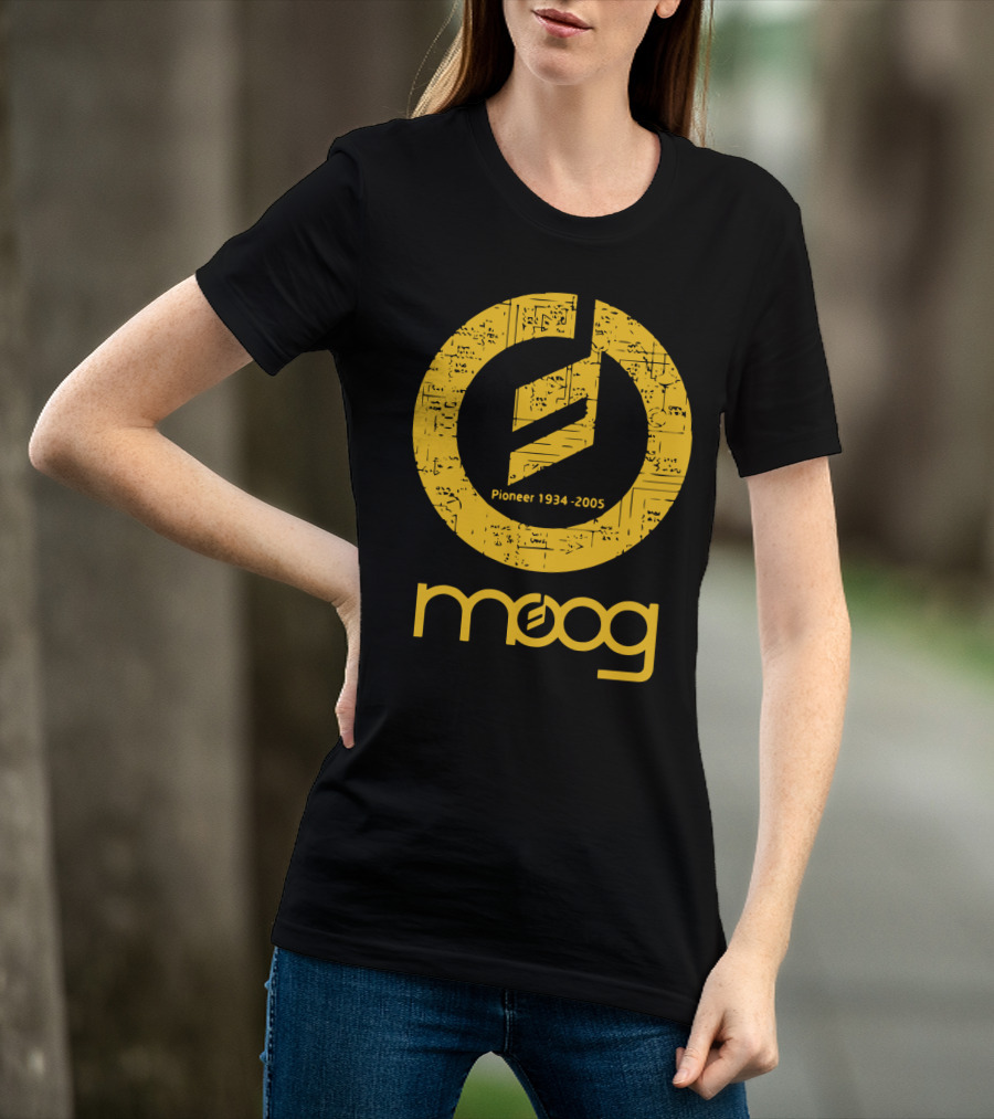 MOOG Pioneer 1934-2005 Yellow Circuitry T-Shirt