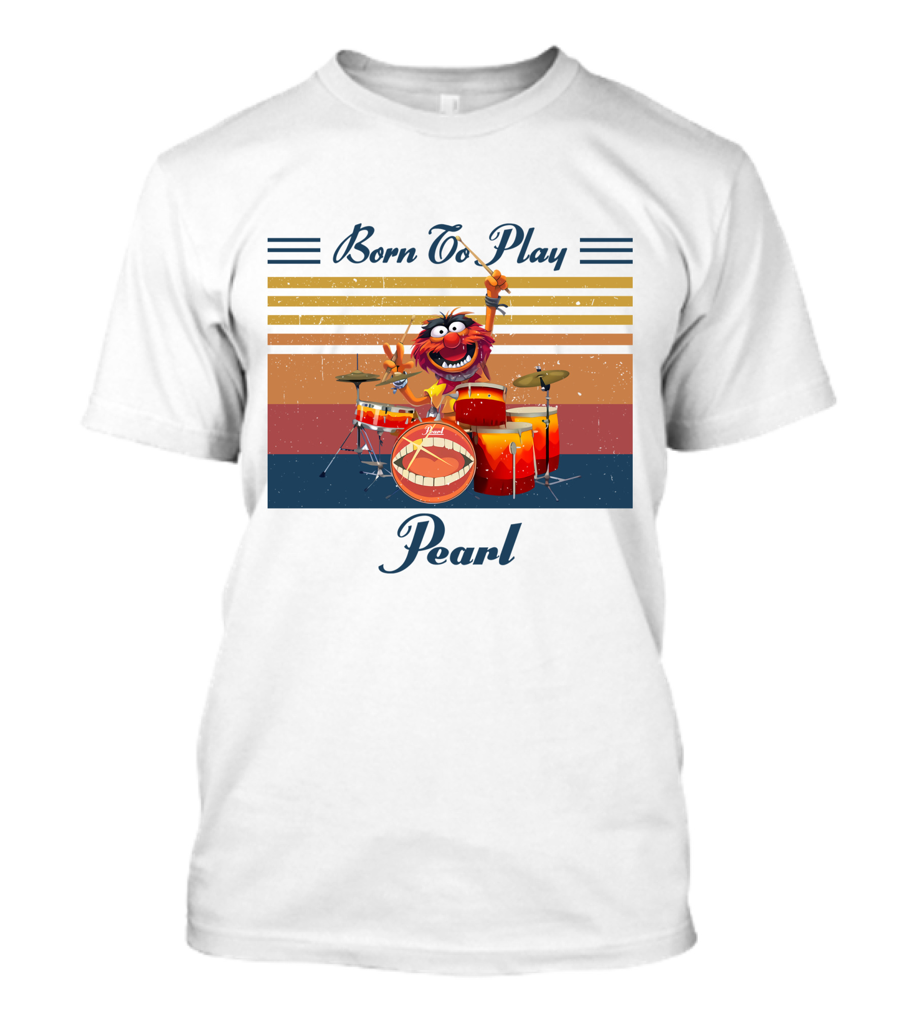 Born To Play Drum Animal Pearl T-Shirt