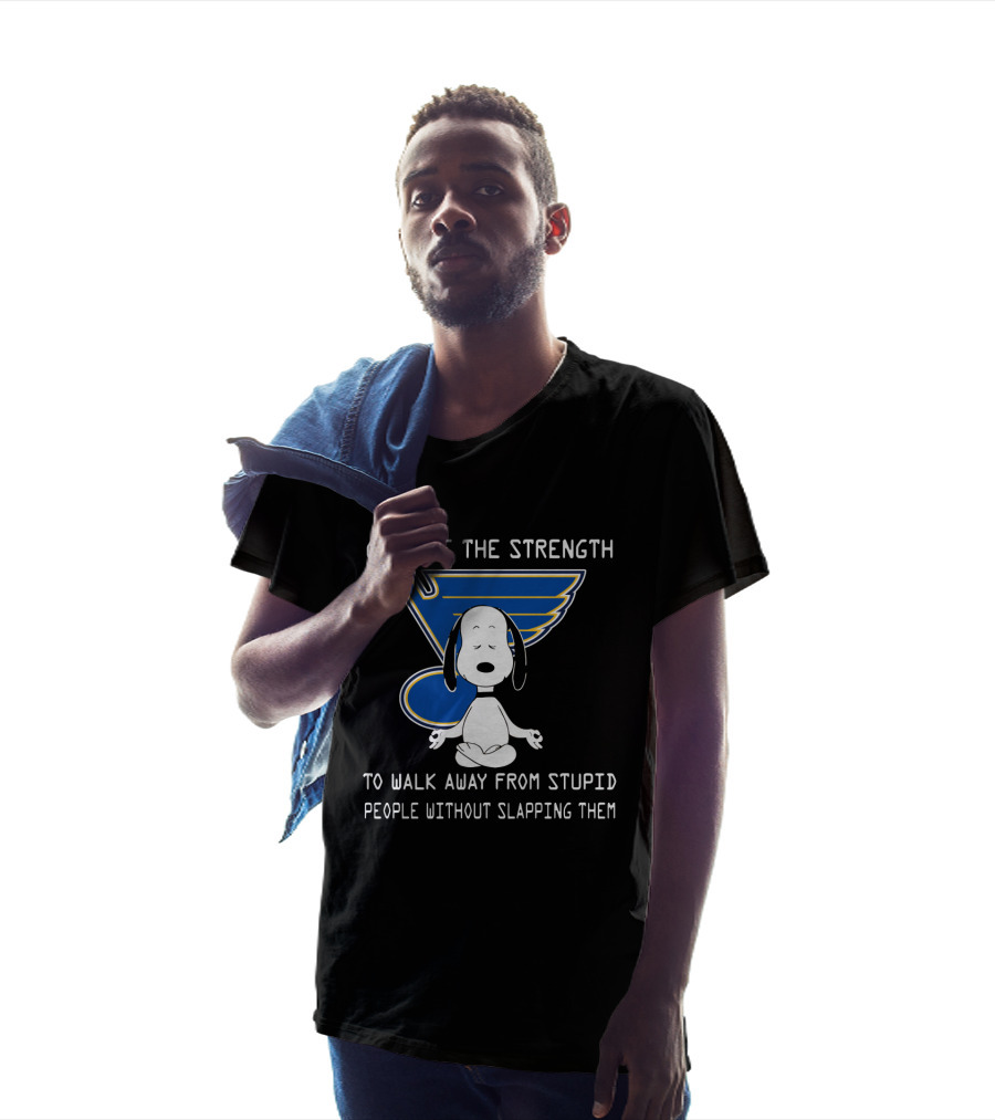 Give Me The Strength St. Louis Blues Snoopy Meditation Humor T-Shirt