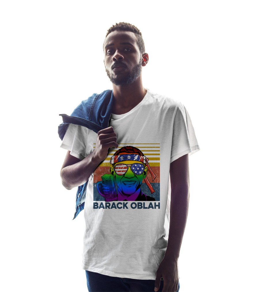 Barack Oblah Patriotic Headband Rainbow Sunglasses Beer Mug T-Shirt