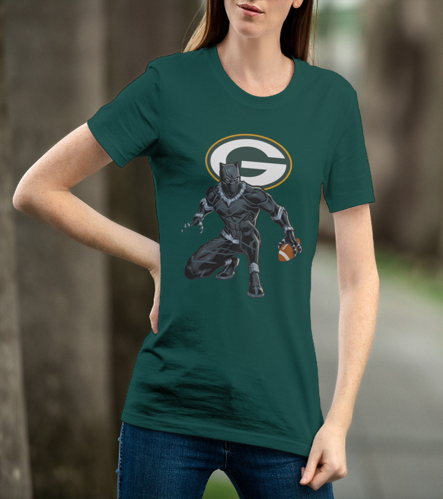 Green Bay Packers Wakanda Football Panther T-Shirt