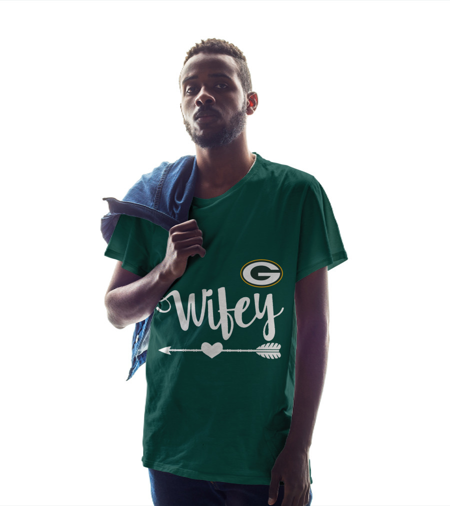 Wifey Green Bay Packers Arrow Heart T-Shirt