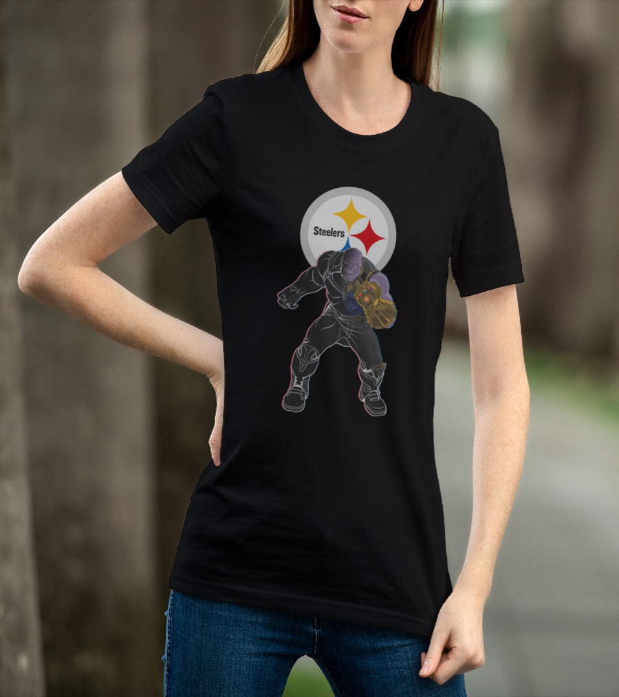 Steelers Nfl Team With Infinity Gauntlet Comic Crossover T-Shirt